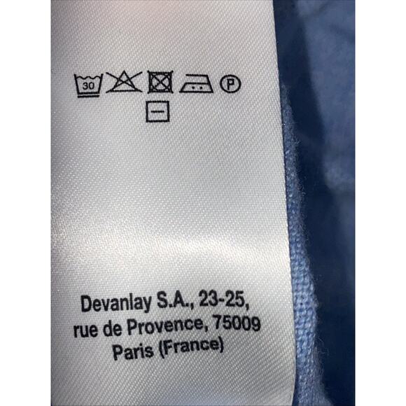 Lacoste Vneck Sweater Blue Crocodile Logo Long Sleeve 36 100% Cotton - Picture 8 of 8